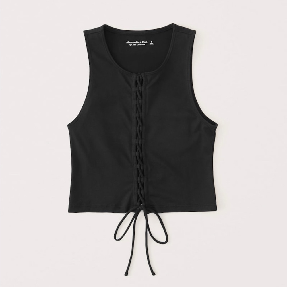 Abercrombie & Fitch Lace Up Seamless Fabric Scuba Tank Top
